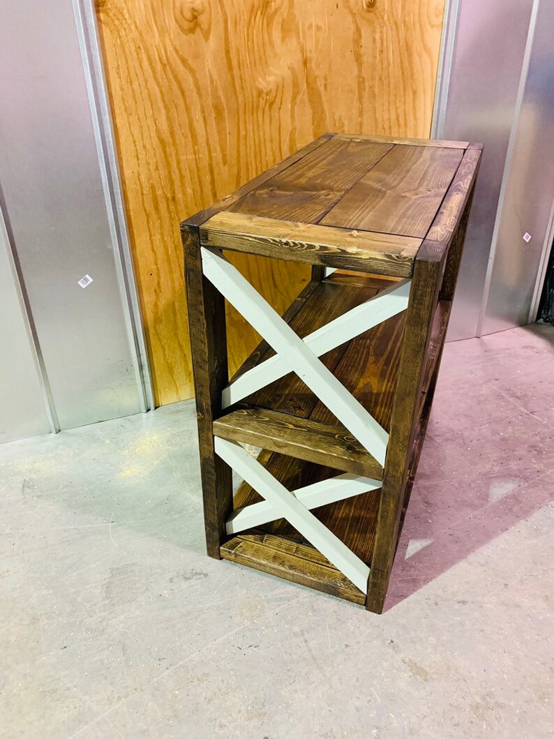 SmallRustic Farmhouse Style Bookshelf Dark Walnut Stain ...