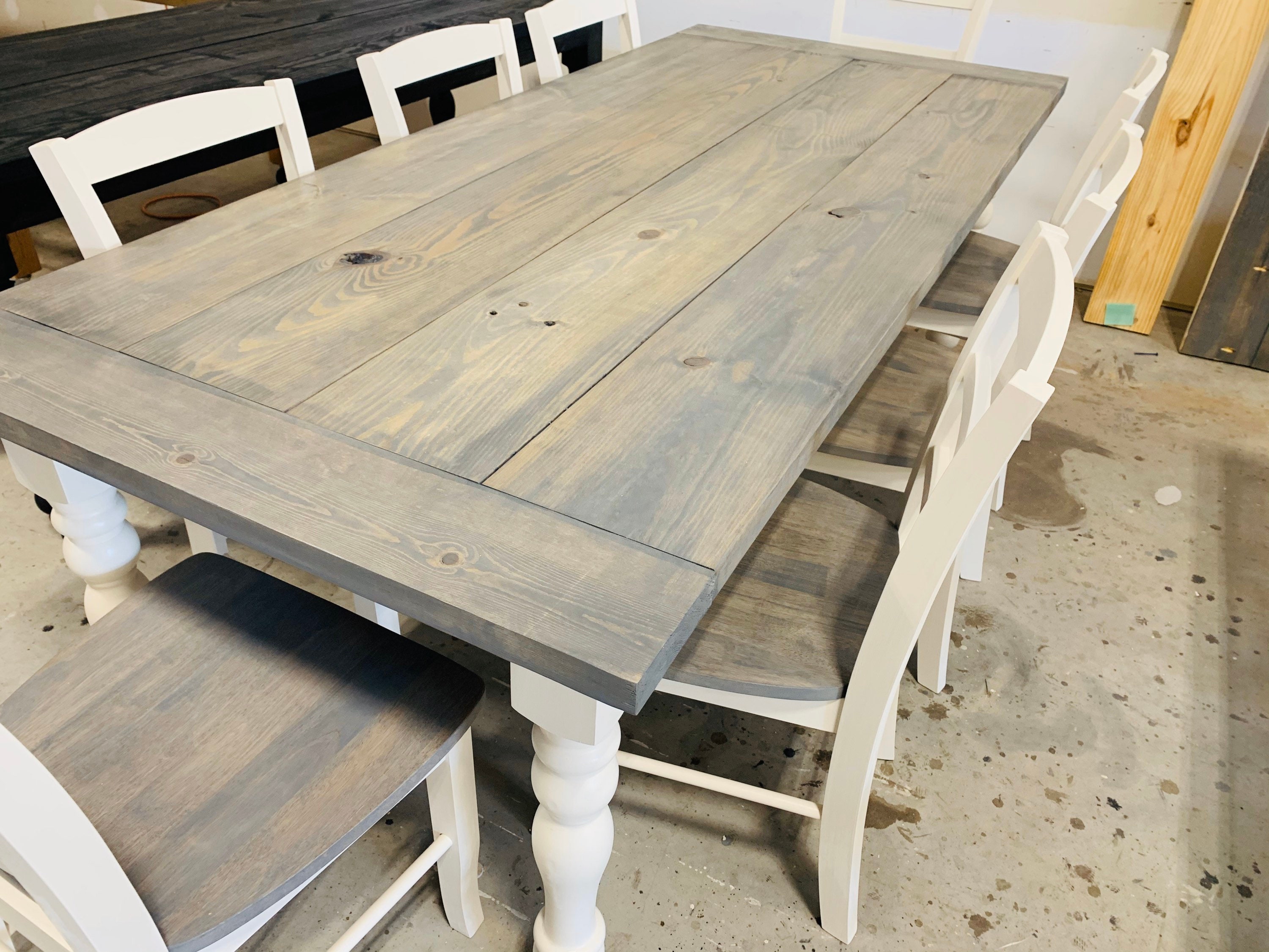 classic farmhouse kitchen table mid century