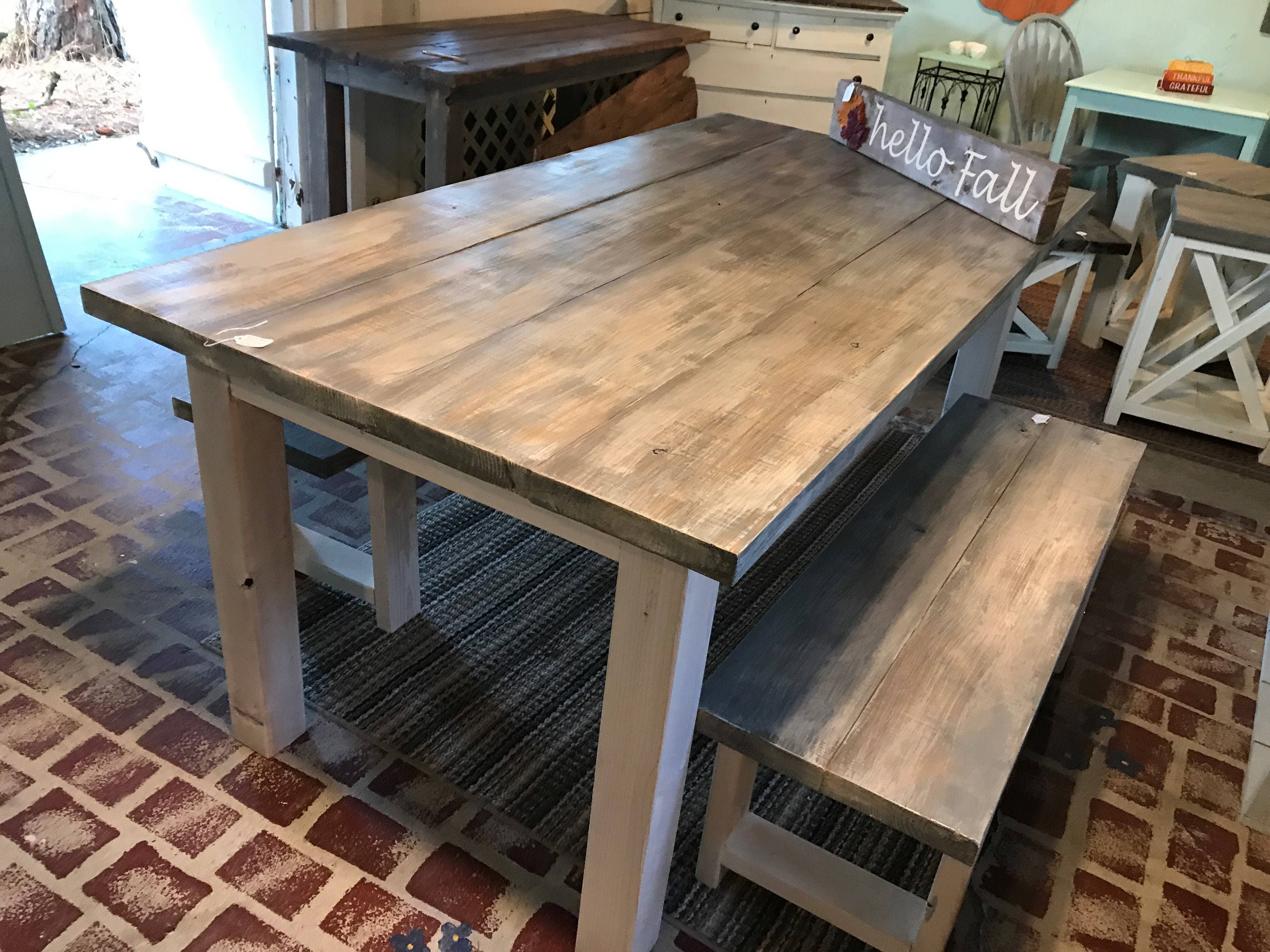 gray whitewash kitchen table