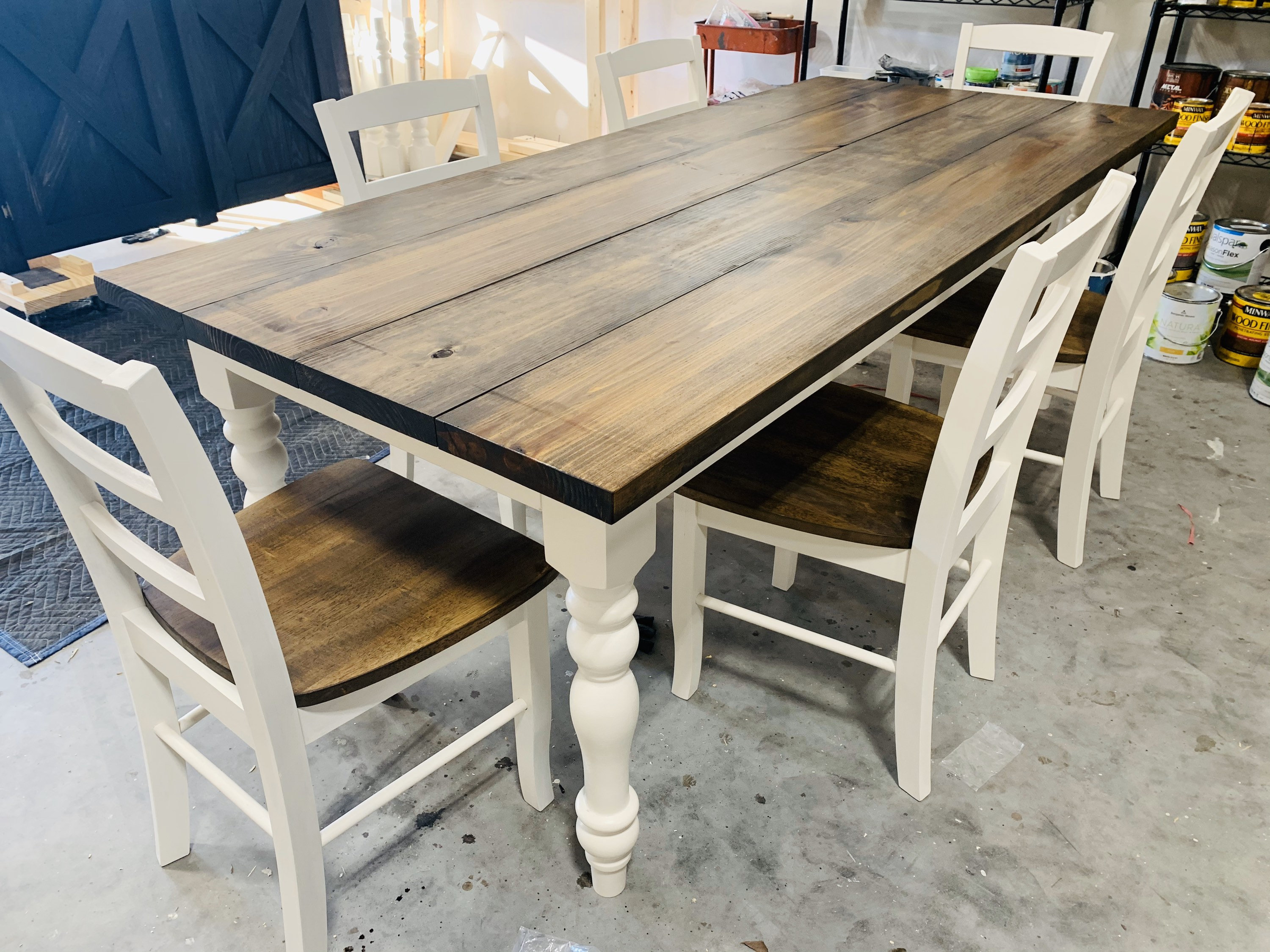 classic farmhouse kitchen table mid century