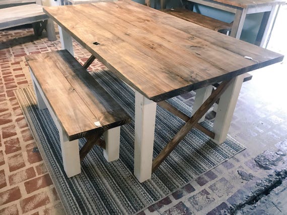 Farm table and sale benches