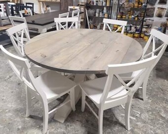 Round Farmhouse Dining Table Round Farmhouse Dining Table, Farmhouse Round Dining Table Sets