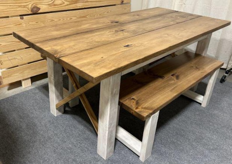 Barn Rustic Table Legs DIY Farmhouse Table Legs Wooden X Brace Base Rustic Dining Furniture ...
