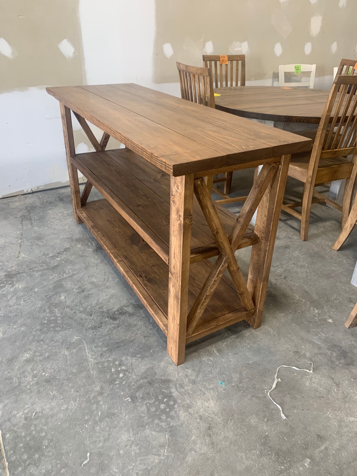 Rustic Wooden Buffet Table Rustic Console Table Farmhouse Etsy