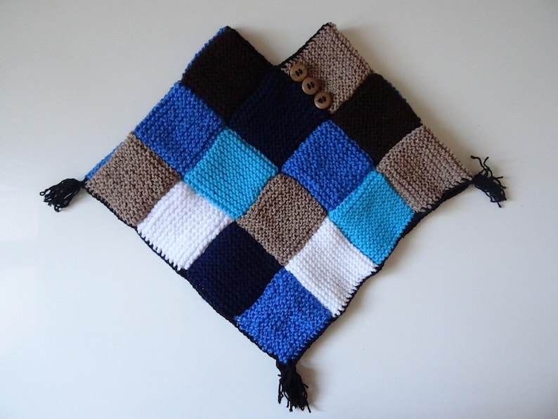 blue and brown camaieu winter accessories Children/'s poncho children/'s knitwear children/'s coat children/'s cape hand-knitted