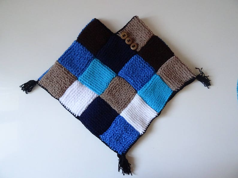blue and brown camaieu winter accessories Children/'s poncho children/'s knitwear children/'s coat children/'s cape hand-knitted