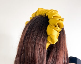 Satin Scrunchie Headband, Oversized Headband, Hair Accessories