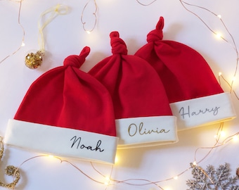 Personalised Baby Christmas Hat, Newborn Baby Knot Hat, 1st Christmas Gift,