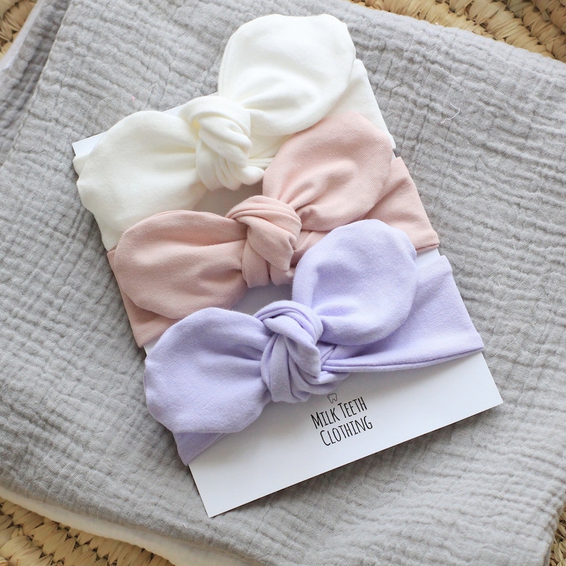 Baby Knot Headband Newborn Headband Baby Bow Knot Headband SET OF 3 Baby Headbands Baby Girl Headband Toddler Headband Baby Head Wrap