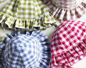 Gingham Baby & Toddler Frill Sun Hat
