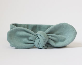 Sea Green Baby Toddler Knotted Headband Bow, Newborn Headband Bow, baby girl topknot headband, baby bow, toddler bow, baby headband
