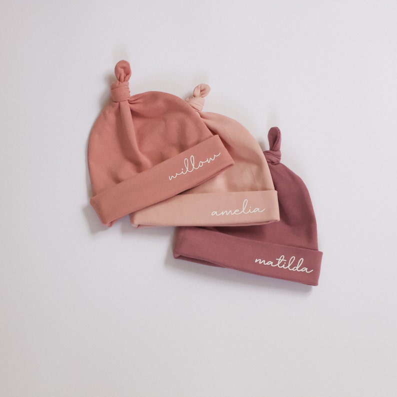 Personalised Newborn Baby Knot Hat Unisex Baby Hat Baby Etsy