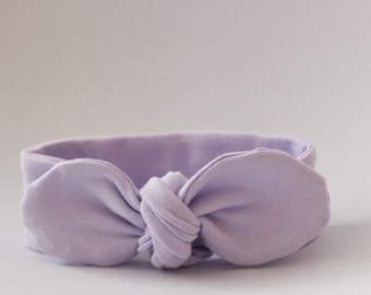 Lavendel Baby Stirnband, Baby Knoten Stirnband, Knoten Stirnband, Kleinkind Stirnband, Baby Kopf Wrap, Baby Mädchen Stirnband, Neugeborenen Stirnband Baby Schleife