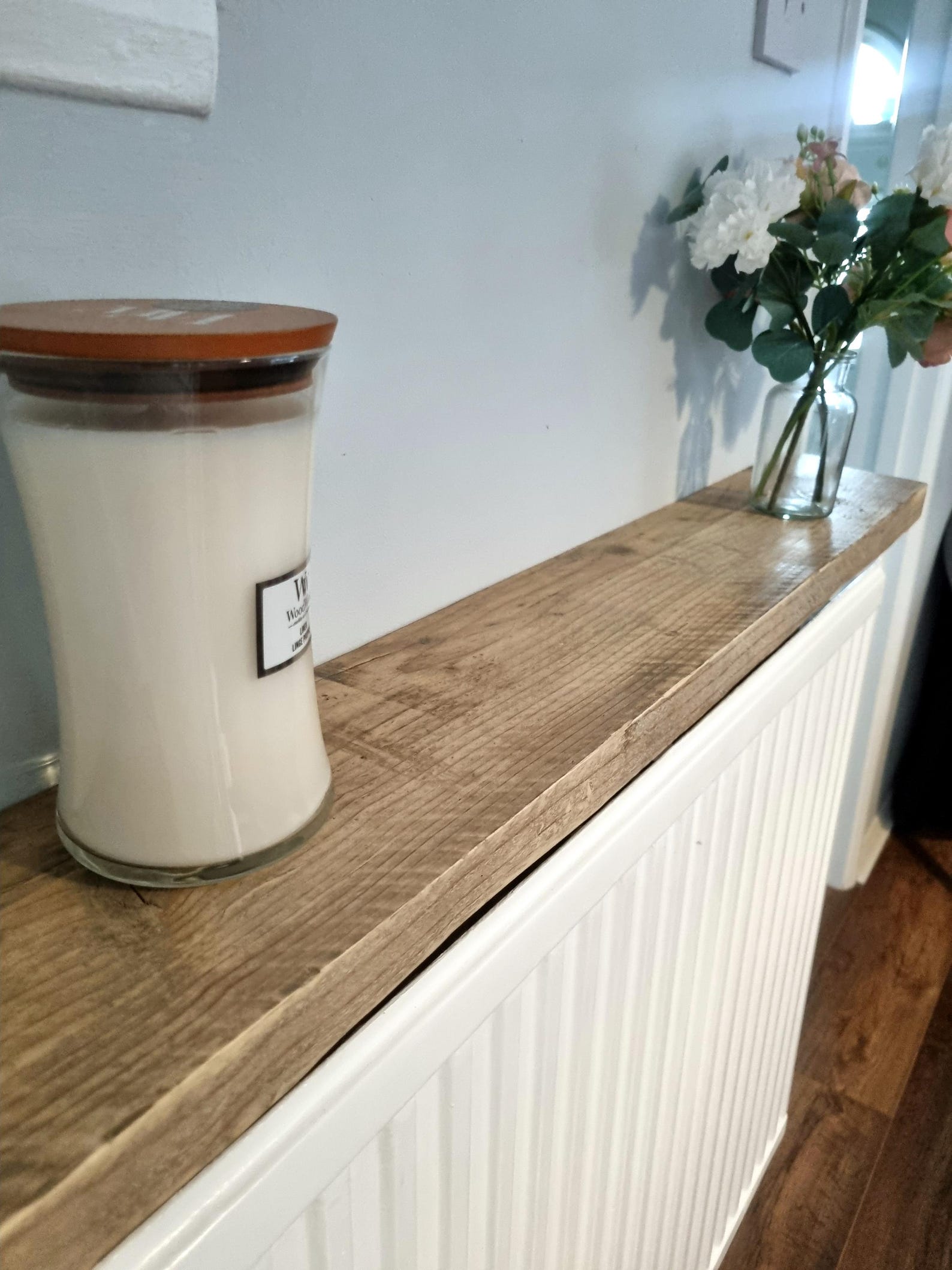 Reclaimed Wood Radiator Shelf | No Drill Rustic Floating Shelf - Etsy UK