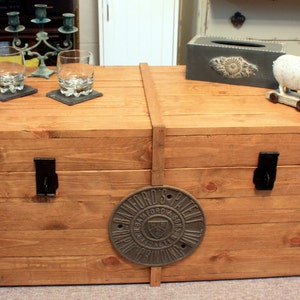 rustic wooden blanket box