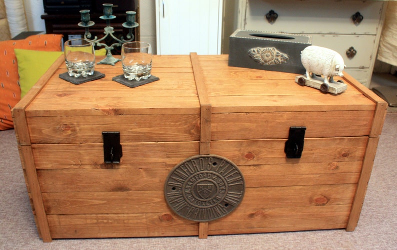 rustic wooden blanket box