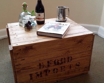 Handmade Wooden Steamer Trunk: Rustic Coffee Table Blanket Box