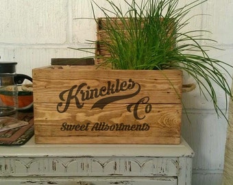wooden Trug Rustic Planter Antique Vintage Style Boxes Crates kitchen Storage