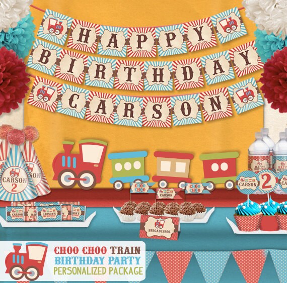 Train & Bunting Party Thank You Cards Train & Bunting Party Thank You Cards