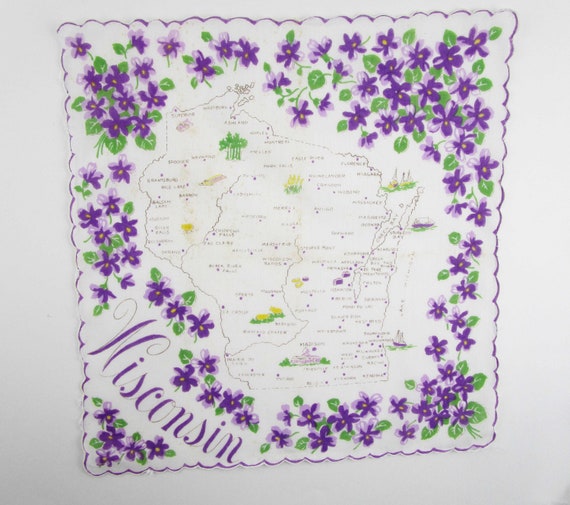 Souvenir 'Wisconsin' Hanky - Cities in the State;… - image 2