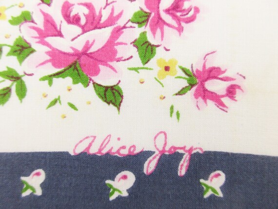 An 'Alice Joy' Hankie - Soft Grey-blue Border Han… - image 3