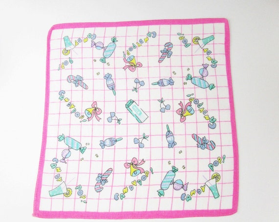 Pink Checked Hanky -  Candy - Pop - Candy - Pop -… - image 1