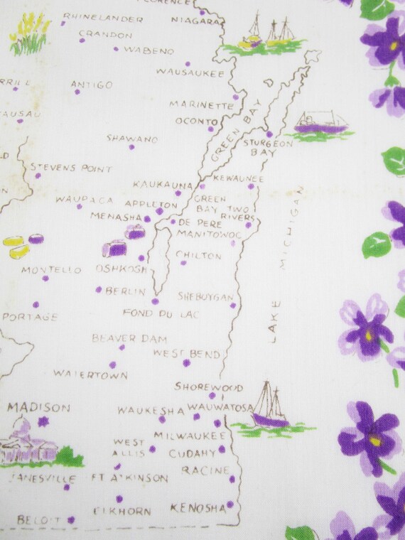 Souvenir 'Wisconsin' Hanky - Cities in the State;… - image 5