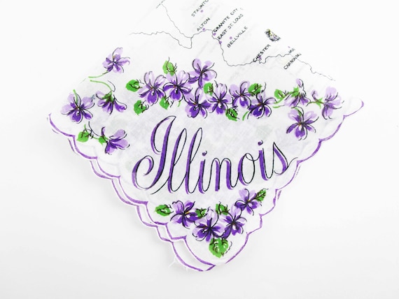 Souvenir 'Illinois' Hanky - Cities in the State; … - image 1