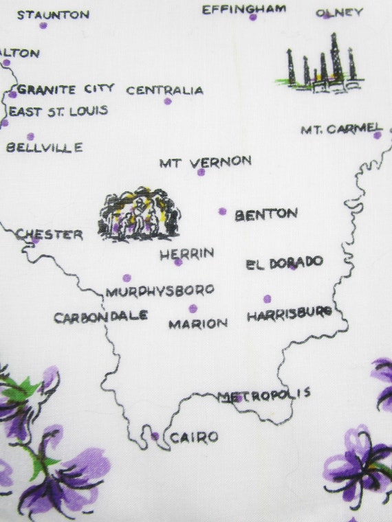 Souvenir 'Illinois' Hanky - Cities in the State; … - image 3
