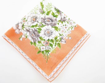 A 'Germaine' Hanky -  Bouquet in One Corner With Butterflies and Bug - Handkerchief - Gift - Collect - Wedding - Giftwrap