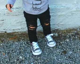 infant black ripped jeans