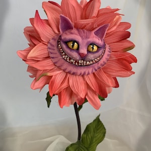Alice in Wonderland (non) Talking flowers "Cheshire Cat" Character series by Sutherland For party props  tea parties table decor vignettes