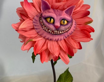 Alice in Wonderland (non) Talking flowers "Cheshire Cat" Character series by Sutherland For party props  tea parties table decor vignettes