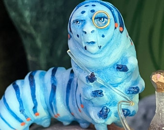 Alice in Wonderland  miniature Blue Caterpillar by Sutherland