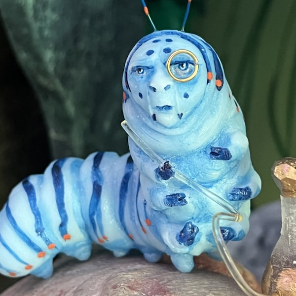 Alice in Wonderland  miniature Blue Caterpillar by Sutherland