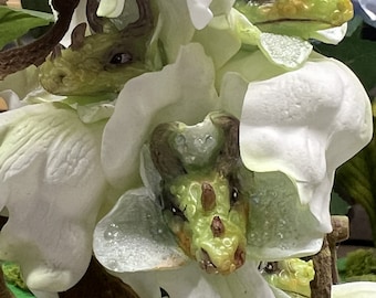 SNAPDRAGONS White/Green Alice in Wonderland talking flowers for parties, props and vignettes by Sutherland