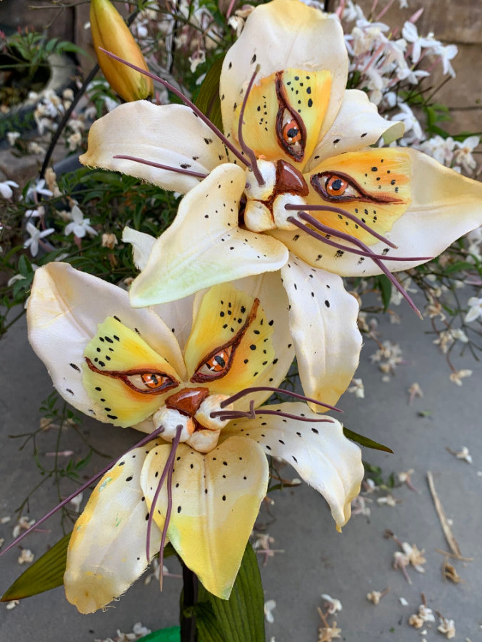 Alice in Wonderland Talking Flowers Tiger Lily Twins in Yellow Etsy