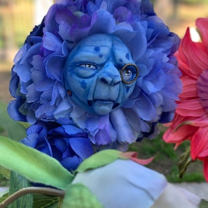 Alice in Wonderland (non) Talking flowers "Blue Caterpillar"  by Sutherland For party props tea parties table decor vignettes