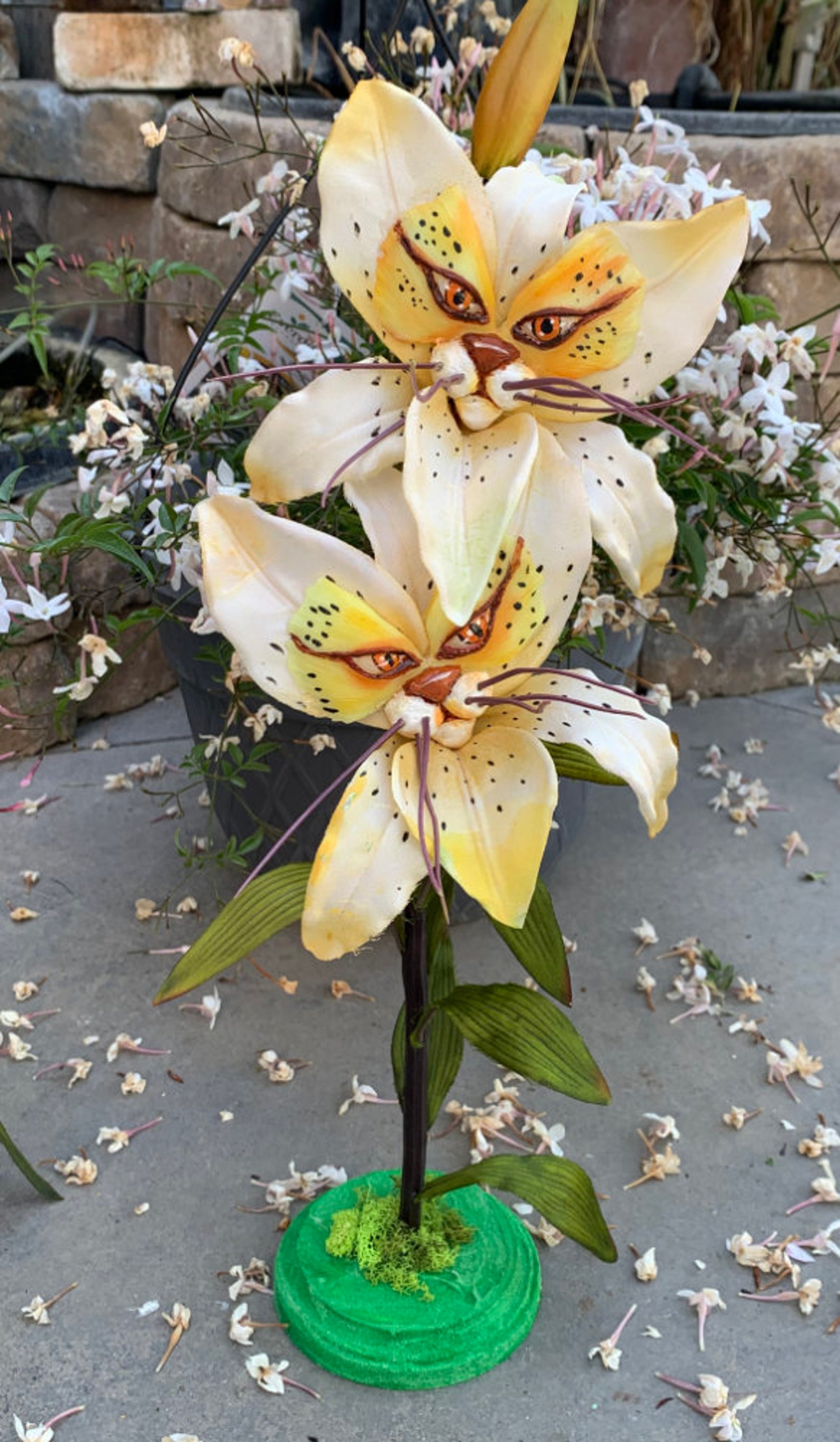 Alice in Wonderland Talking Flowers Tiger Lily Twins in Yellow Etsy