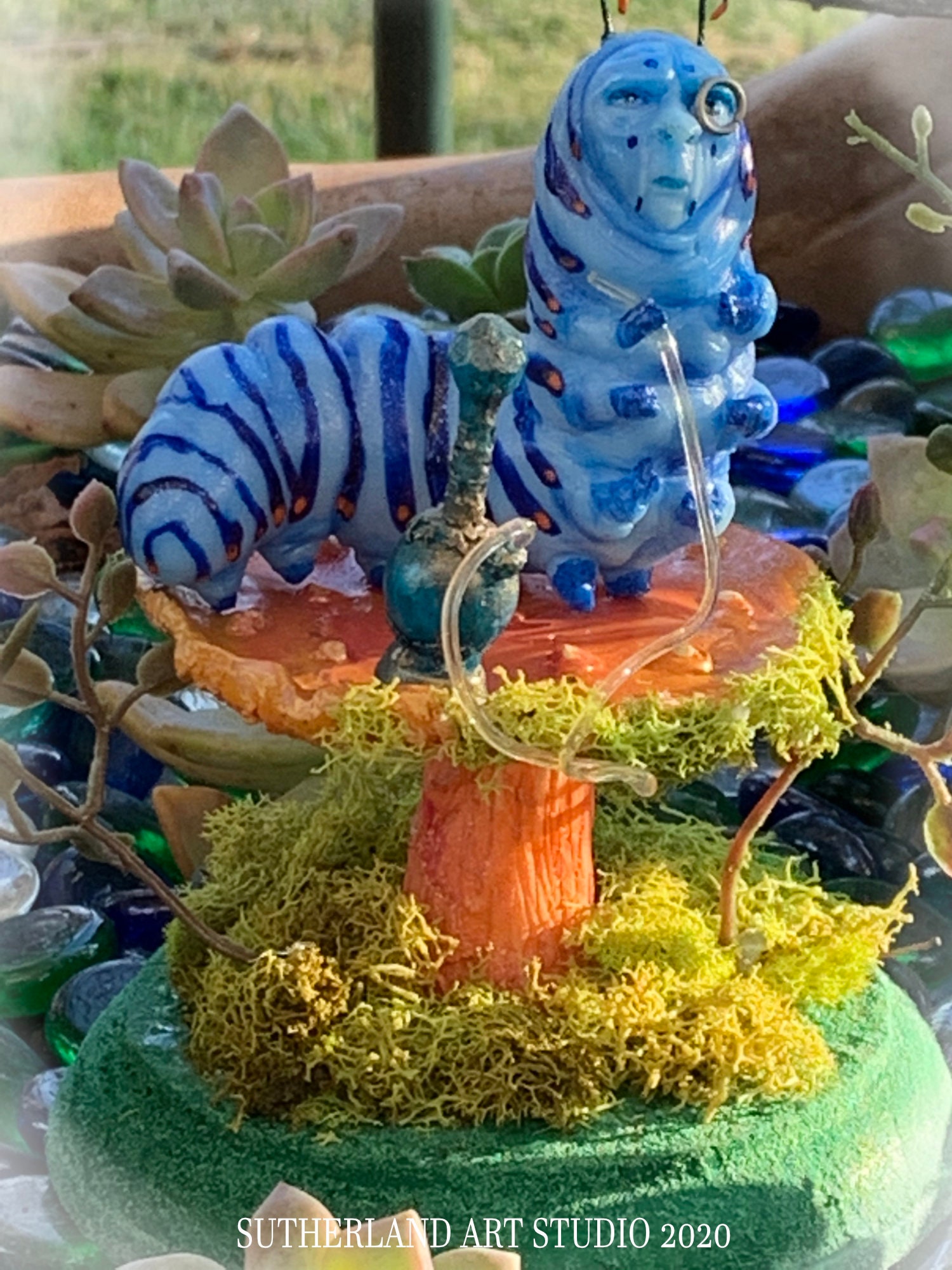 不思議の国のアリス 芋虫 陶器小物入れ ディズニー 不思議の国のアリス