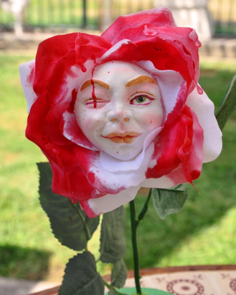 Alice in Wonderland Talking Flowers Painting Roses Red Series Etsy