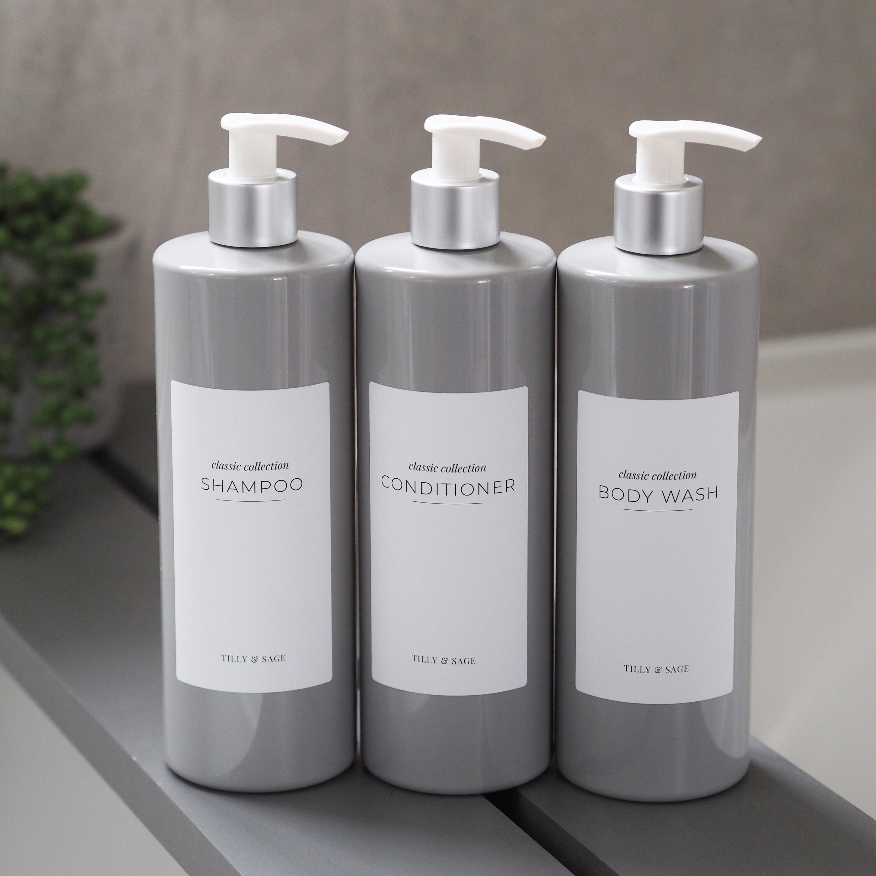 Grey Classic Label Reusable Bathroom Bottles Shampoo Bottle Etsy UK