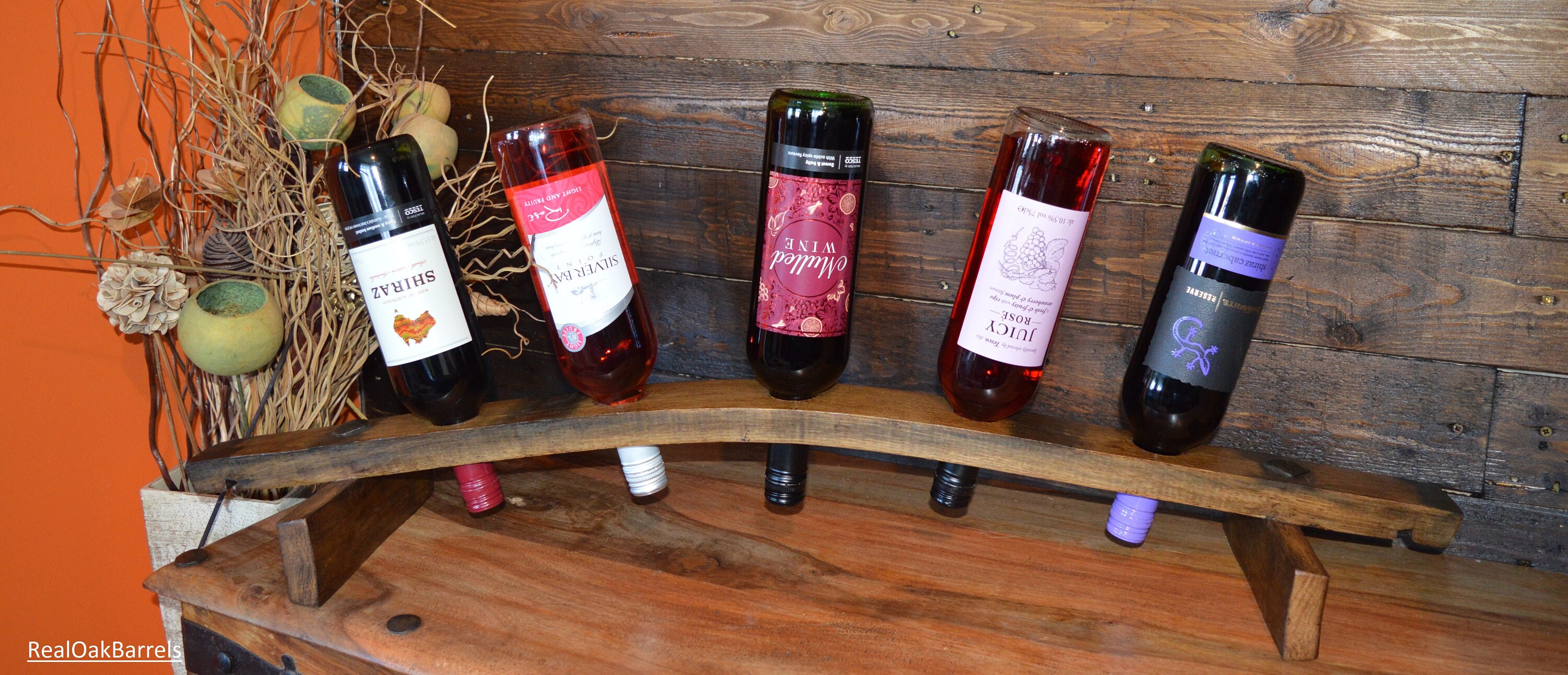 Handmade Wine Bottle Rack,oak Barrels,wine Barrels,rustic Wood