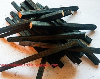 12 x Charred Oak Sticks for Aging Whiskey, Oak Staves for aging Alcohol, Wooden Oak Barrels