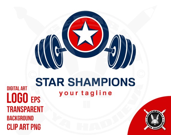 Star Champions Gym Logo Template Vector Files Svg Fitness Etsy