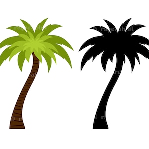 Palm Tree SVG, Hawaii, Luau Party, Vector Illustration, Exotic Tropical, Isand, Silhouette, Clip Art Svg, Digital, Commercial Use, Summer