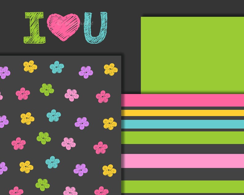 BUY 10 GET 5 FREE, Coupon Code 5FREE Chalkboard Digital Paper, Clip Art