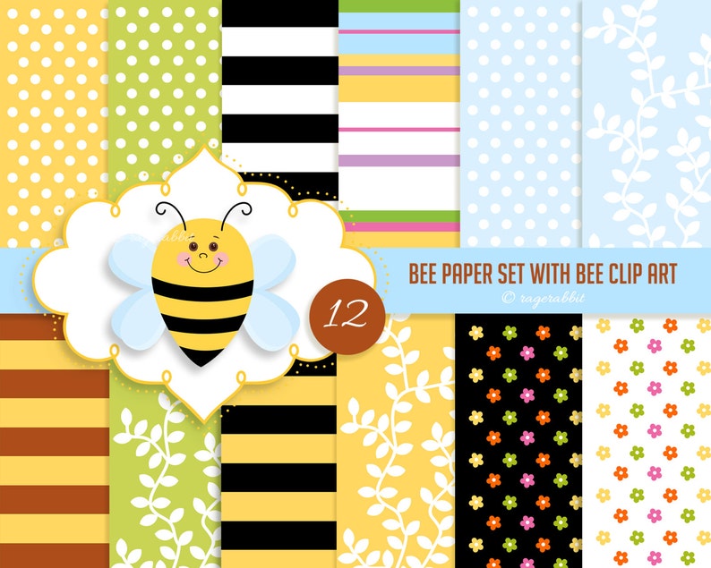 BUY 10 GET 5 FREE Coupon Code 5FREE Bee Digital Paper With Etsy