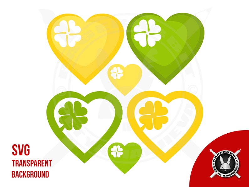 St Patrick Clover Hearts SVG Files Decoration Cut Files Commercial Use Printable Crafts Supply Frames Labels Shapes Clip Art image 2