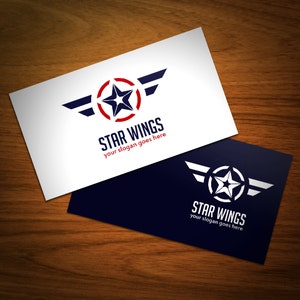 KUP 10, DOSTAŃ 5 GRATIS, Kod kuponu - 5FREE Gotowy szablon logo Star Wings, wektor, ikona, godło, patriotyczny, wojskowy, ilustracja wektorowa